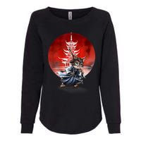 Japanese Martial Art Warrior Kendo Cat Womens California Wash Sweatshirt