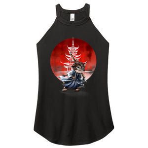 Japanese Martial Art Warrior Kendo Cat Women's Perfect Tri Rocker Tank