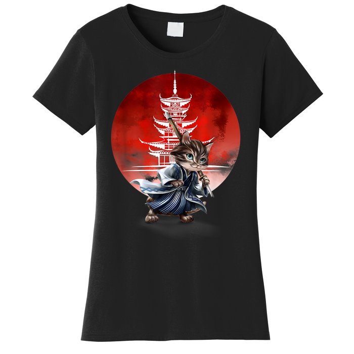 Japanese Martial Art Warrior Kendo Cat Women's T-Shirt