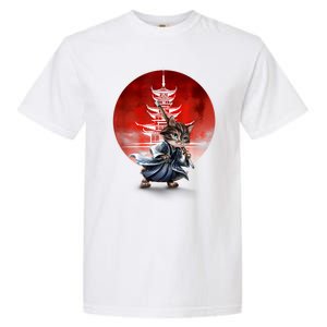 Japanese Martial Art Warrior Kendo Cat Garment-Dyed Heavyweight T-Shirt