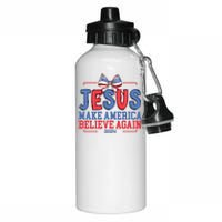 Jesus Make America Believe Again 2024 Vote Funny Patriotic Aluminum Water Bottle