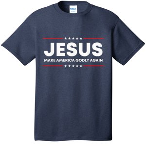 Jesus Make America Godly Again Patriotic Christian Faith USA T-Shirt