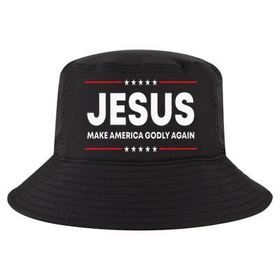 Jesus Make America Godly Again Patriotic Christian Faith USA Cool Comfort Performance Bucket Hat