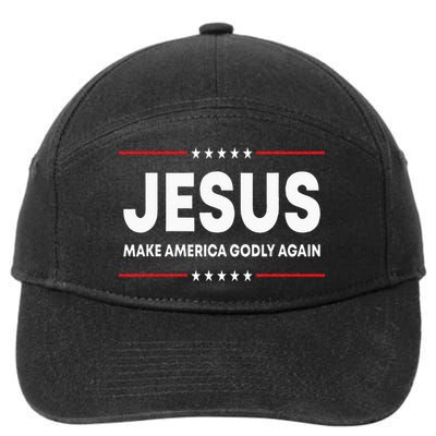 Jesus Make America Godly Again Patriotic Christian Faith USA 7-Panel Snapback Hat