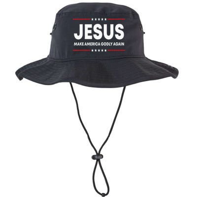 Jesus Make America Godly Again Patriotic Christian Faith USA Bucket Hat