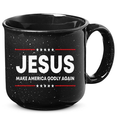 Jesus Make America Godly Again Patriotic Christian Faith USA 15oz Campfire Ceramic Mug