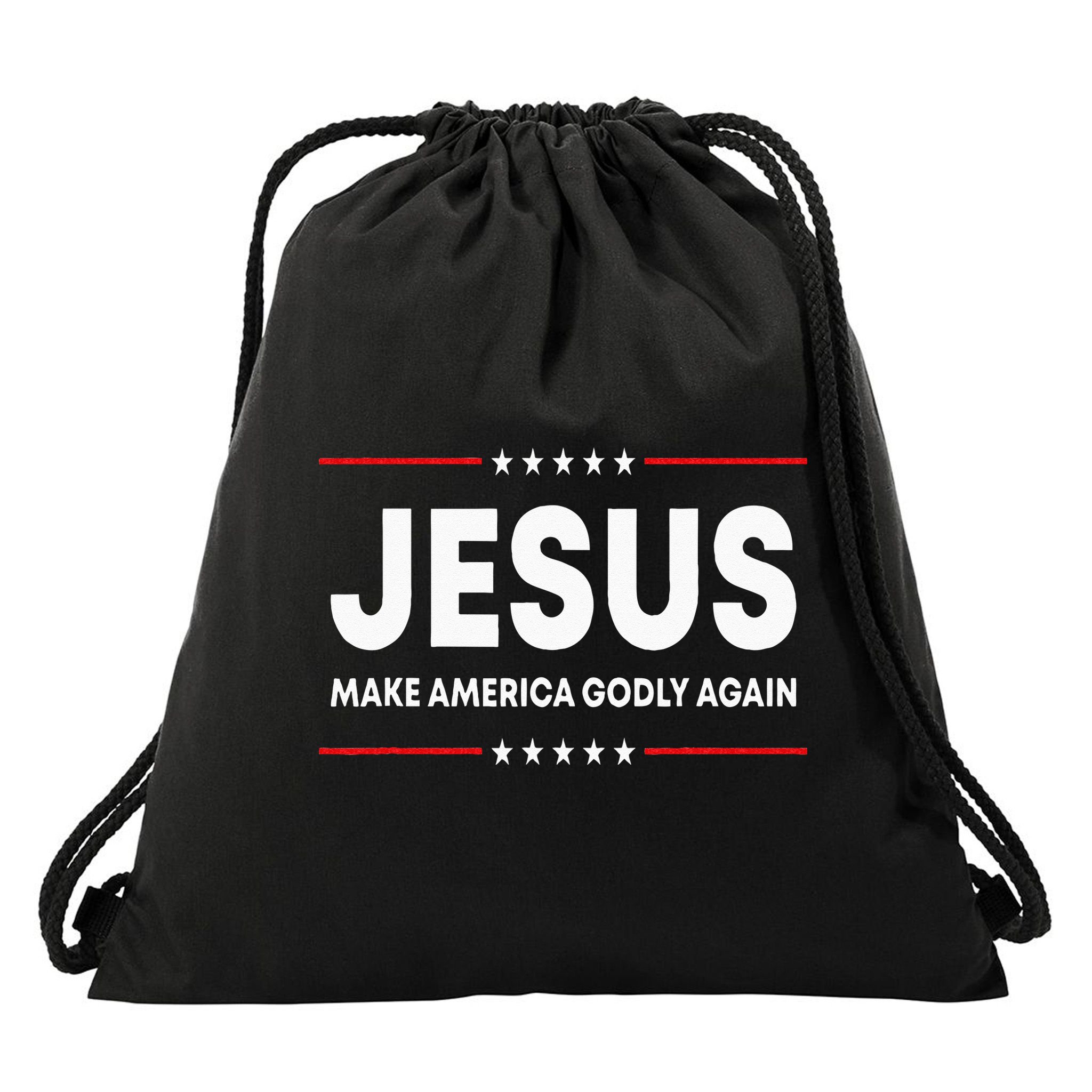Jesus Make America Godly Again Patriotic Christian Faith USA Drawstring Bag