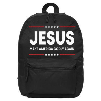 Jesus Make America Godly Again Patriotic Christian Faith USA 16 in Basic Backpack