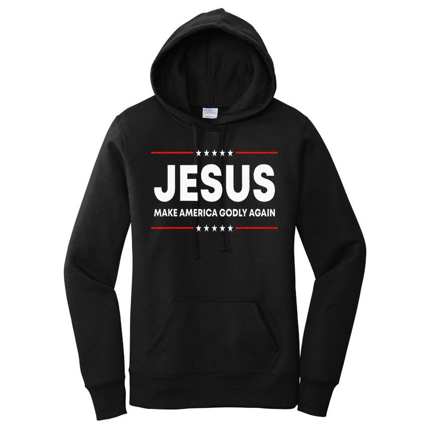 Jesus Make America Godly Again Patriotic Christian Faith USA Women's Pullover Hoodie