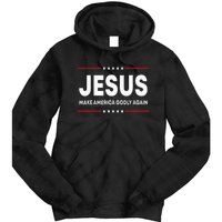 Jesus Make America Godly Again Patriotic Christian Faith USA Tie Dye Hoodie