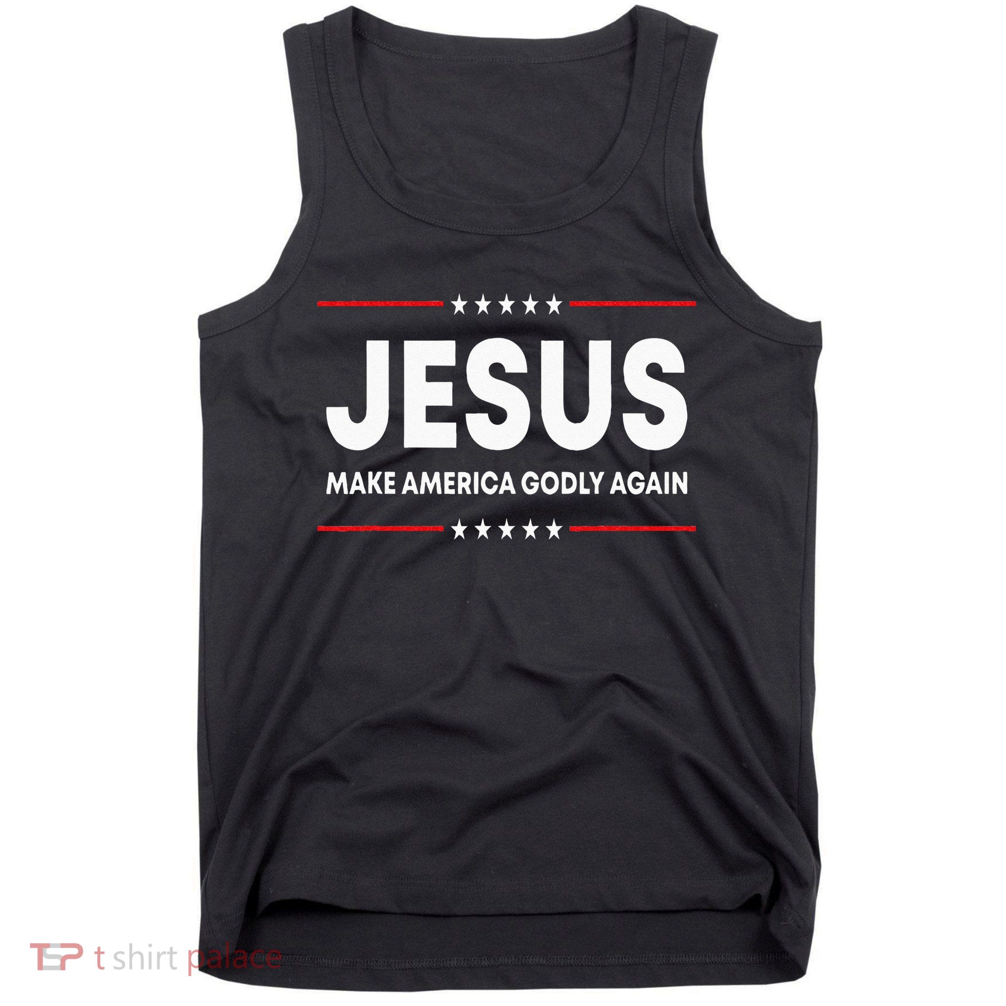 Jesus Make America Godly Again Patriotic Christian Faith USA Tank Top