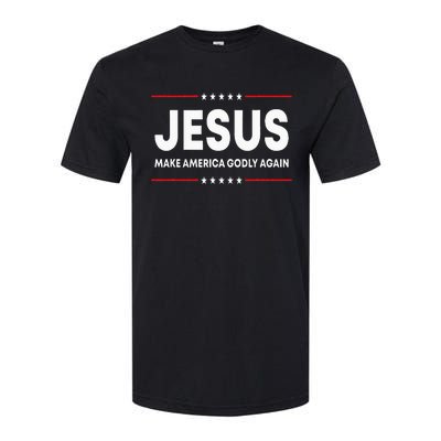 Jesus Make America Godly Again Patriotic Christian Faith USA Softstyle CVC T-Shirt