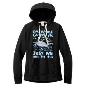 Just Me And The Sea Blue Beluga Cetacea Whale Watching Women's Fleece Hoodie