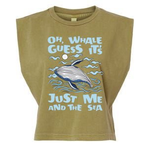 Just Me And The Sea Blue Beluga Cetacea Whale Watching Garment-Dyed Women's Muscle Tee