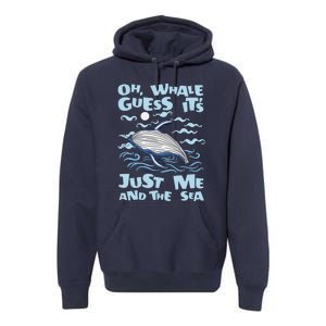 Just Me And The Sea Blue Beluga Cetacea Whale Watching Premium Hoodie