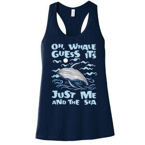 Just Me And The Sea Blue Beluga Cetacea Whale Watching Women's Racerback Tank