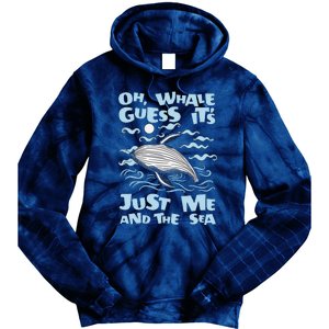 Just Me And The Sea Blue Beluga Cetacea Whale Watching Tie Dye Hoodie