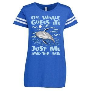 Just Me And The Sea Blue Beluga Cetacea Whale Watching Enza Ladies Jersey Football T-Shirt