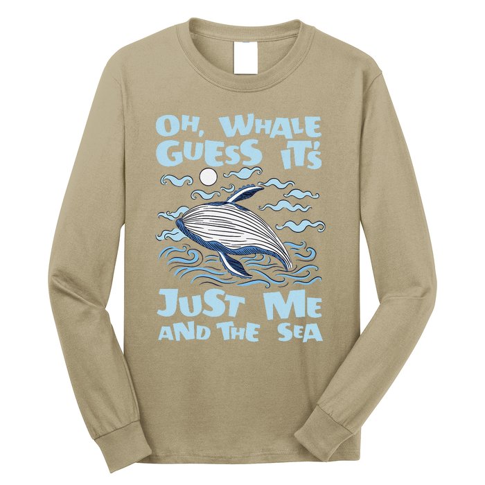 Just Me And The Sea Blue Beluga Cetacea Whale Watching Long Sleeve Shirt