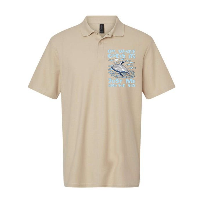 Just Me And The Sea Blue Beluga Cetacea Whale Watching Softstyle Adult Sport Polo