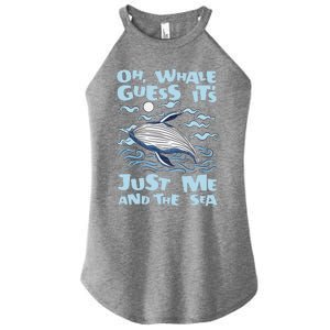 Just Me And The Sea Blue Beluga Cetacea Whale Watching Women's Perfect Tri Rocker Tank