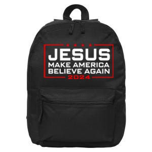 Jesus Make America Believe Again 2024 16 in Basic Backpack