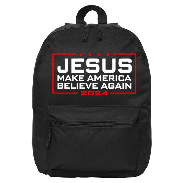 Jesus Make America Believe Again 2024 16 in Basic Backpack