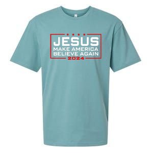 Jesus Make America Believe Again 2024 Sueded Cloud Jersey T-Shirt