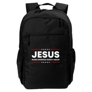 Jesus Make America Godly Again Patriotic Christian Faith USA Daily Commute Backpack