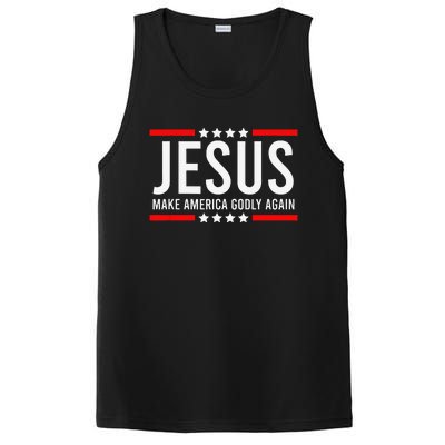 Jesus Make America Godly Again Patriotic Christian PosiCharge Competitor Tank