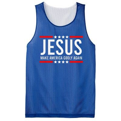 Jesus Make America Godly Again Patriotic Christian Mesh Reversible Basketball Jersey Tank