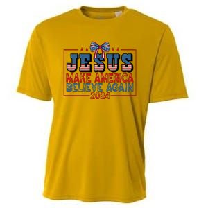 Jesus Make America Believe Again 2024 Election Usa Cooling Performance Crew T-Shirt