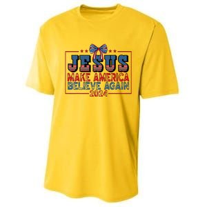 Jesus Make America Believe Again 2024 Election Usa Performance Sprint T-Shirt