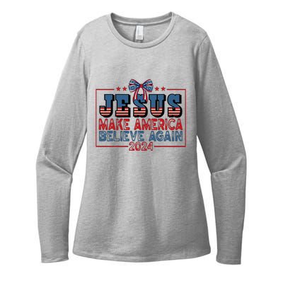 Jesus Make America Believe Again 2024 Election Usa Womens CVC Long Sleeve Shirt