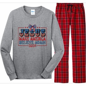 Jesus Make America Believe Again 2024 Election Usa Long Sleeve Pajama Set