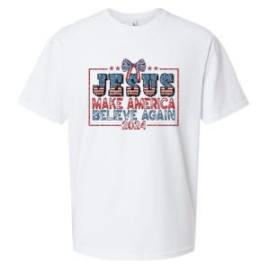 Jesus Make America Believe Again 2024 Sueded Cloud Jersey T-Shirt