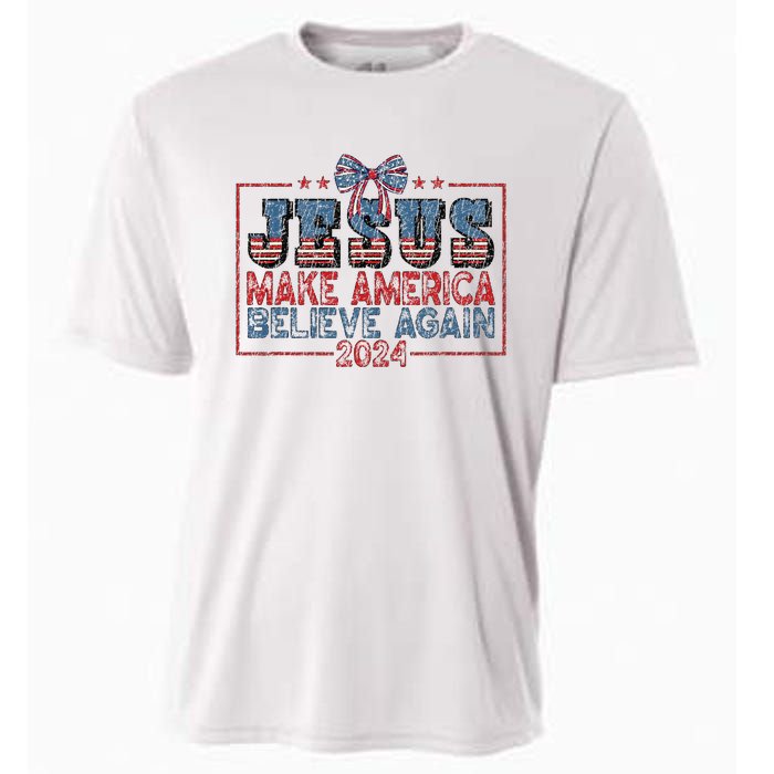 Jesus Make America Believe Again 2024 Cooling Performance Crew T-Shirt