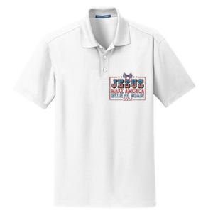 Jesus Make America Believe Again 2024 Dry Zone Grid Polo