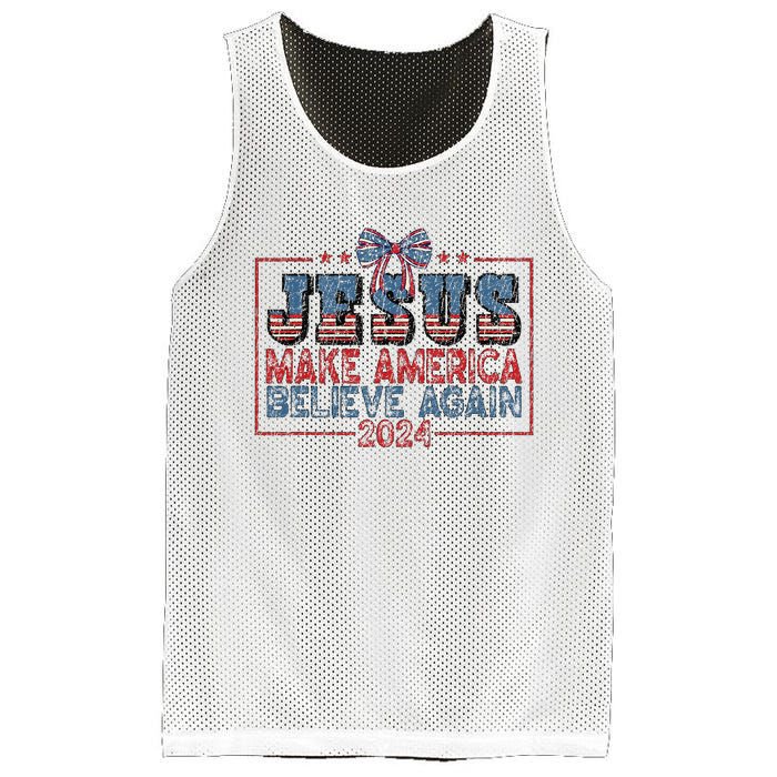 Jesus Make America Believe Again 2024 Mesh Reversible Basketball Jersey Tank