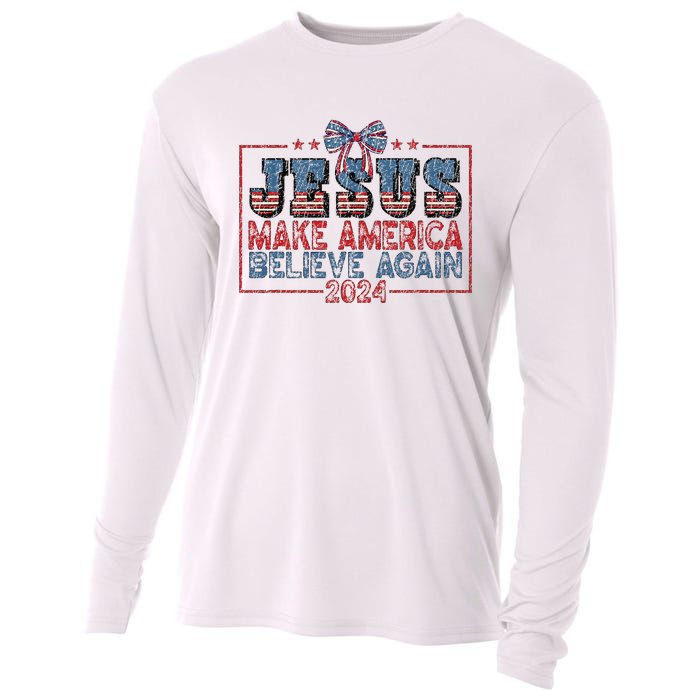 Jesus Make America Believe Again 2024 Cooling Performance Long Sleeve Crew