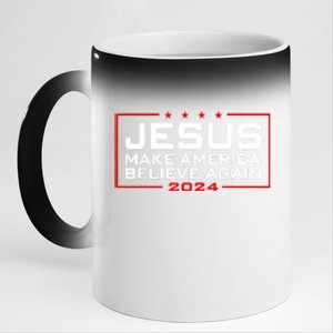 Jesus Make America Believe Again 2024 11oz Black Color Changing Mug