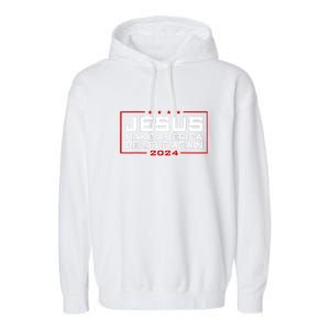 Jesus Make America Believe Again 2024 Garment-Dyed Fleece Hoodie