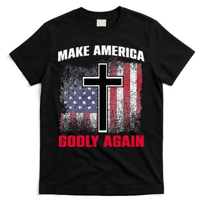 Jesus Make America Godly Again American Patriot Christian T-Shirt