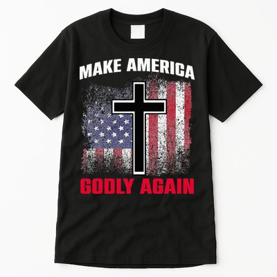Jesus Make America Godly Again American Patriot Christian Tall T-Shirt