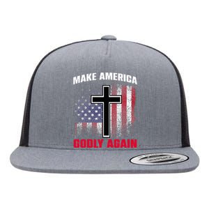 Jesus Make America Godly Again American Patriot Christian Flat Bill Trucker Hat