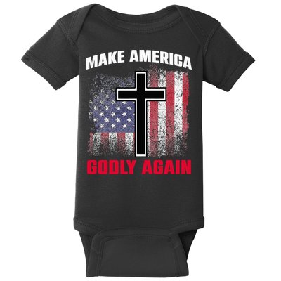 Jesus Make America Godly Again American Patriot Christian Baby Bodysuit