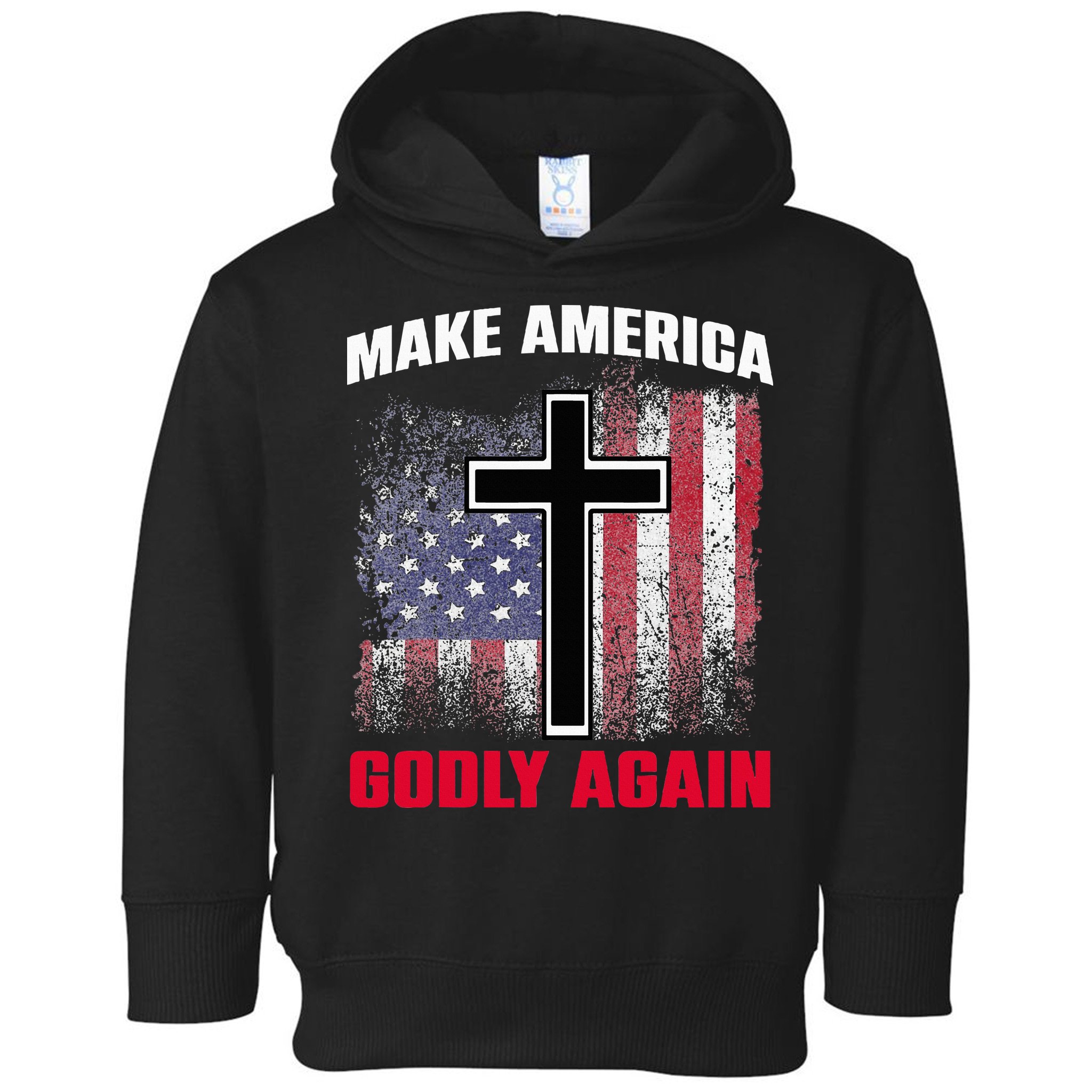 Jesus Make America Godly Again American Patriot Christian Toddler Hoodie