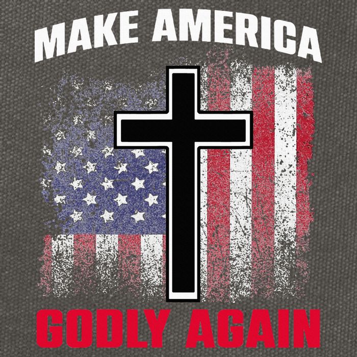 Jesus Make America Godly Again American Patriot Christian Cotton Canvas Backpack