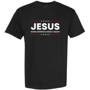 Jesus Make America Godly Again Patriotic Garment-Dyed Heavyweight T-Shirt