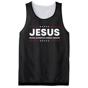 Jesus Make America Godly Again Patriotic Mesh Reversible Basketball Jersey Tank